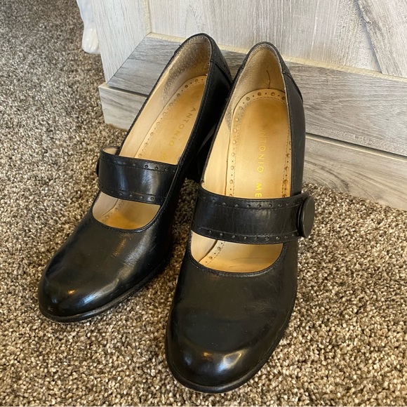 Antonio Melani Black Block Heel Mary Jane’s 6 - Picture 1 of 11